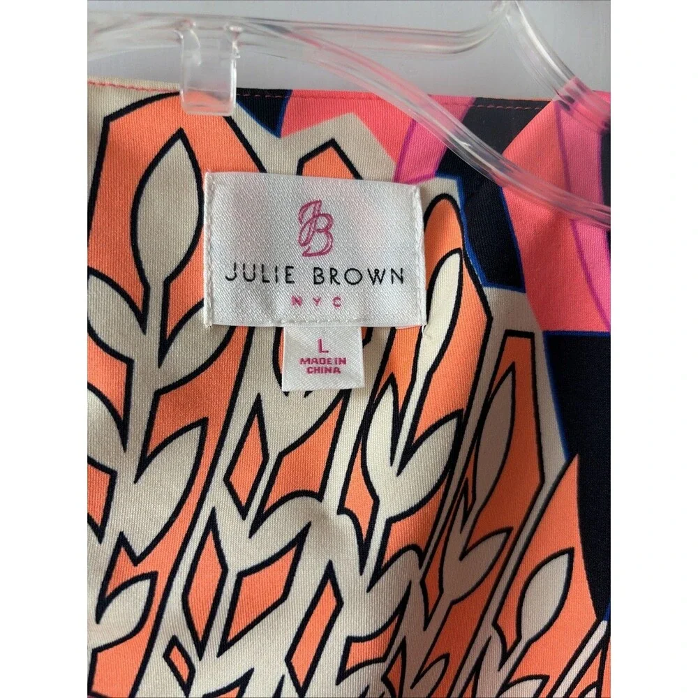 Julie Brown Livie Shift Sleeveless Dress Bright Vivid Multicolor Women’s Large - Picture 3 of 5